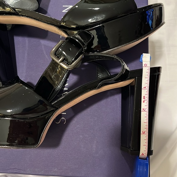 Stuart Weitzman Real Deal Black patent leather NEVER WORN Platform heels. - Picture 7 of 8